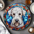 Bedlington Terrier Circular Glass Suncatcher Worktop Saver